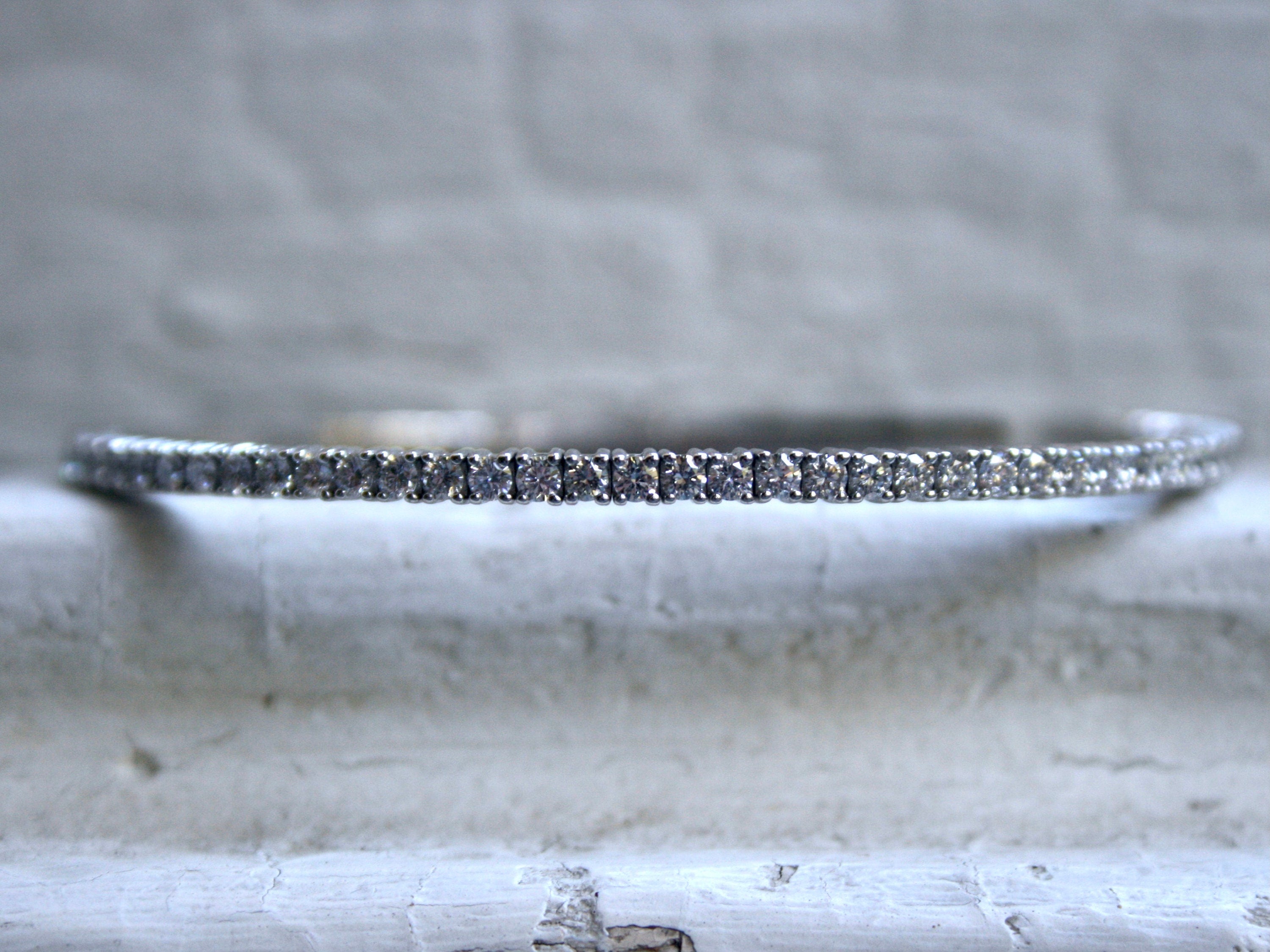Flexible Diamond Bangle 14K Solid Gold Bracelet - 2.00ct.