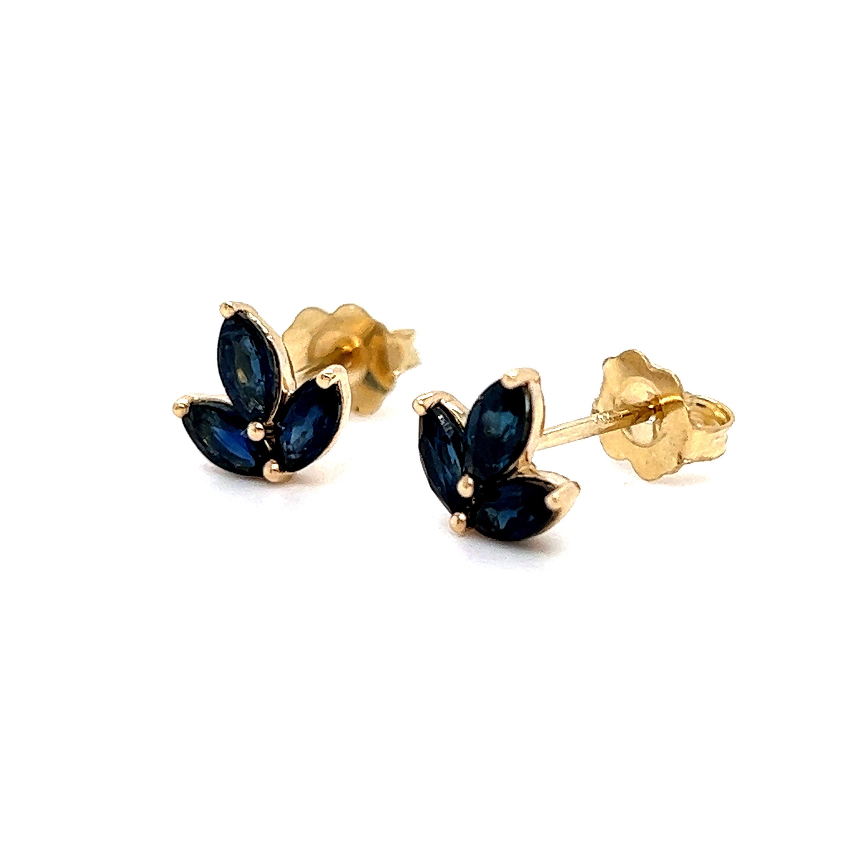 Sapphire Stud Earrings in 14K Yellow Gold - 1.00ct.