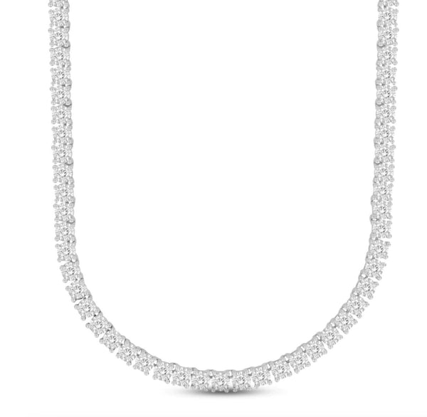 Vintage 14K White Gold Diamond Tennis Necklace - 8.20ct