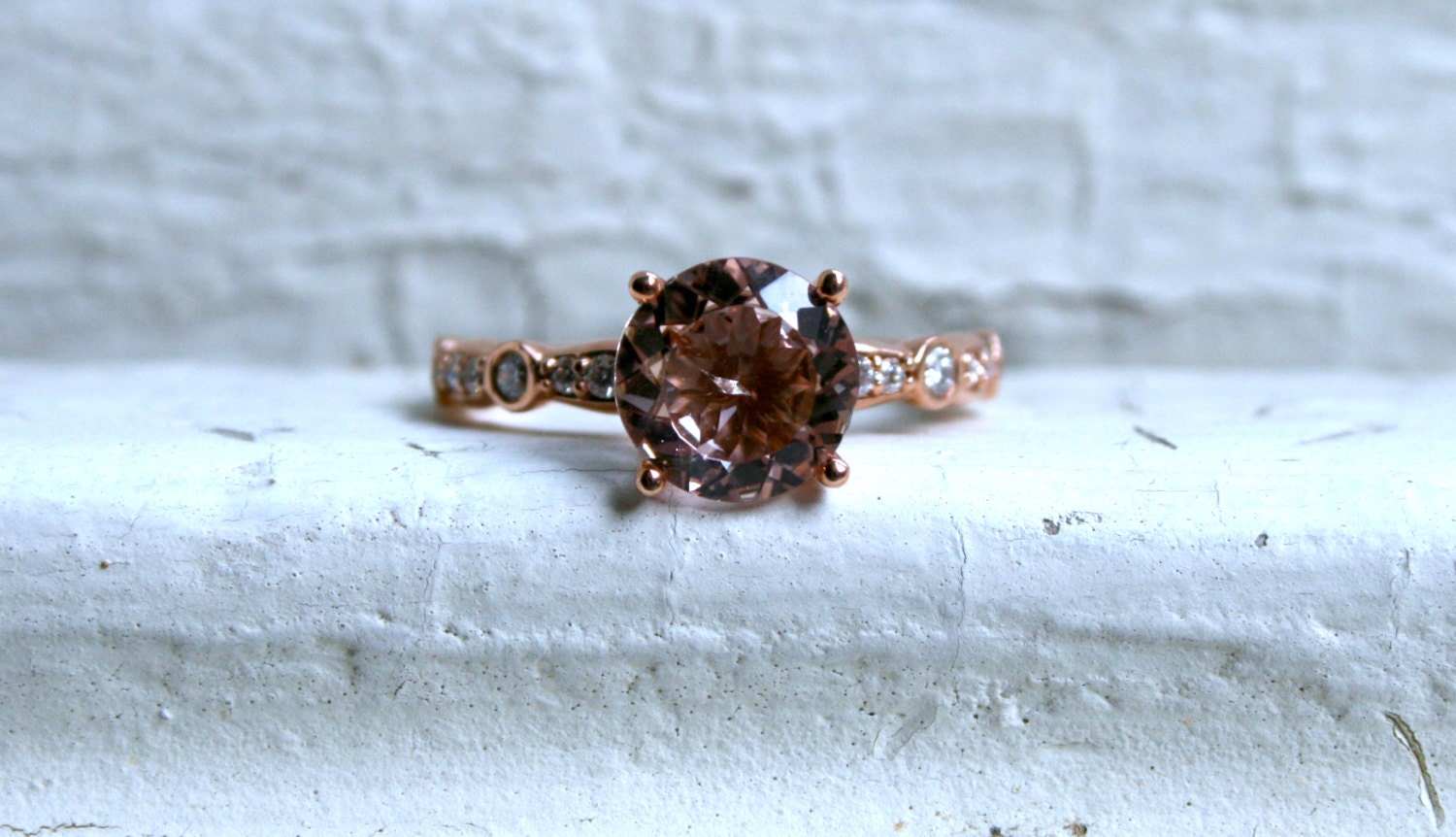 Morganite and Diamond Engagement Ring - 2.23ct.