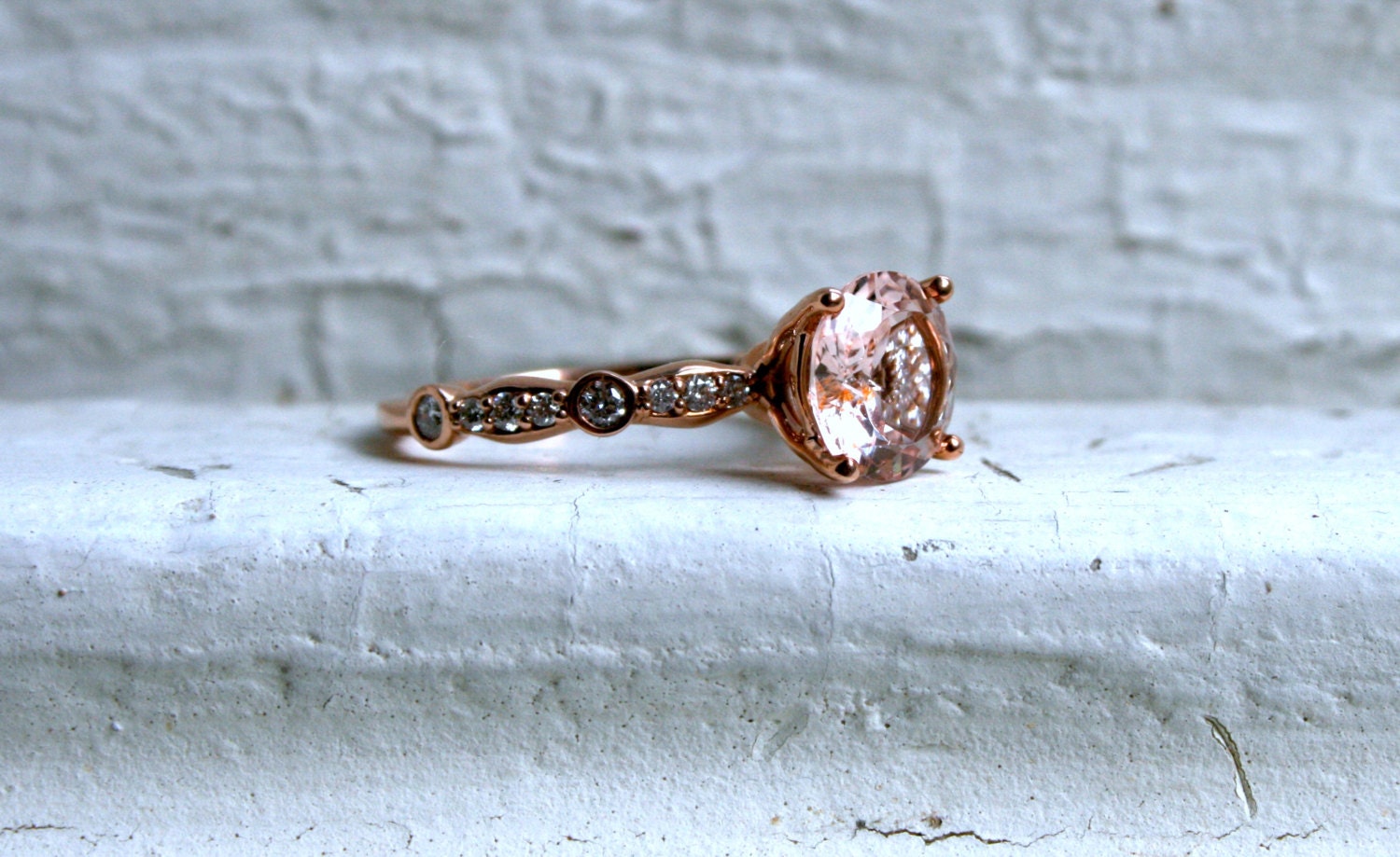 Morganite and Diamond Engagement Ring - 2.23ct.