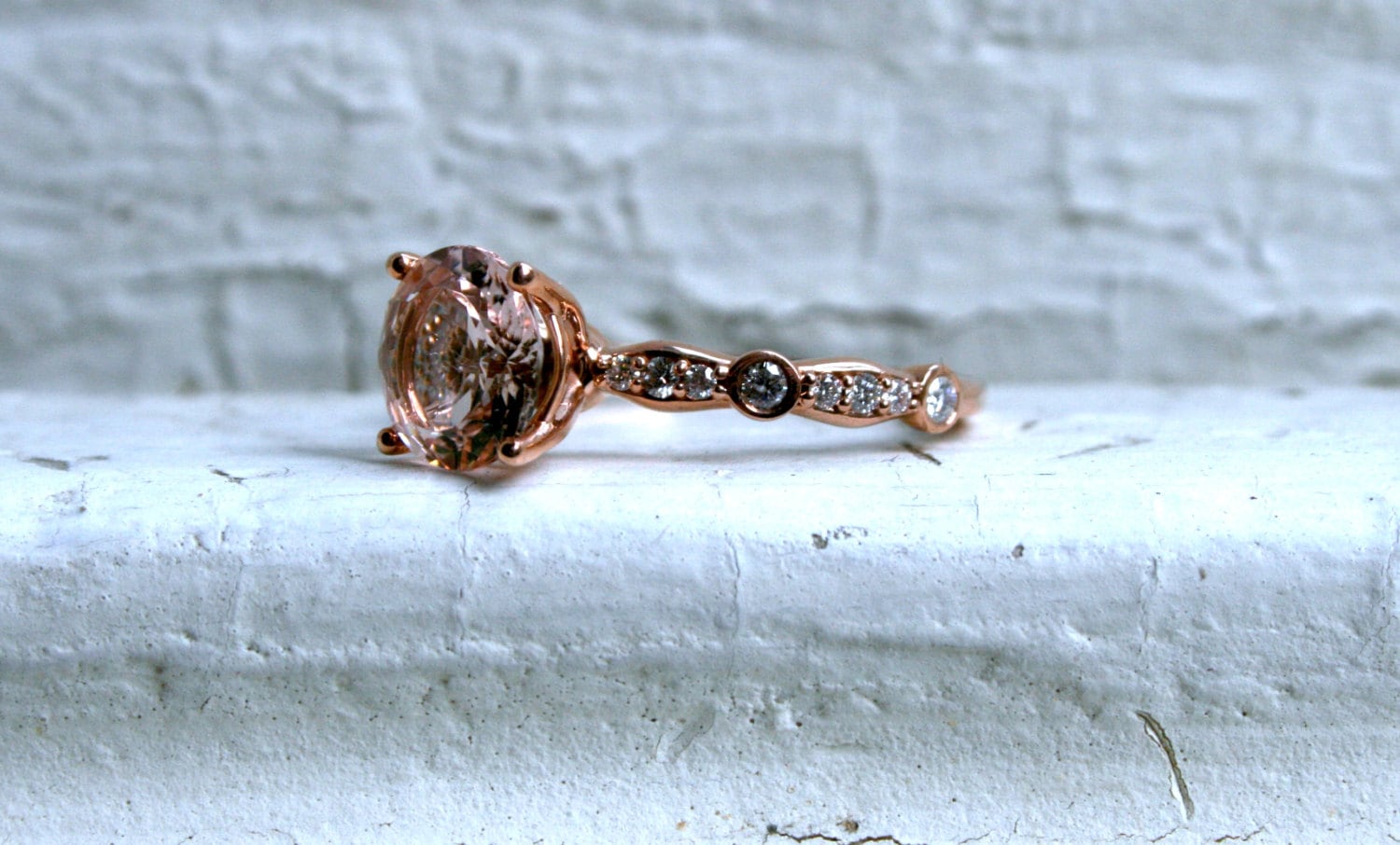 Morganite and Diamond Engagement Ring - 2.23ct.