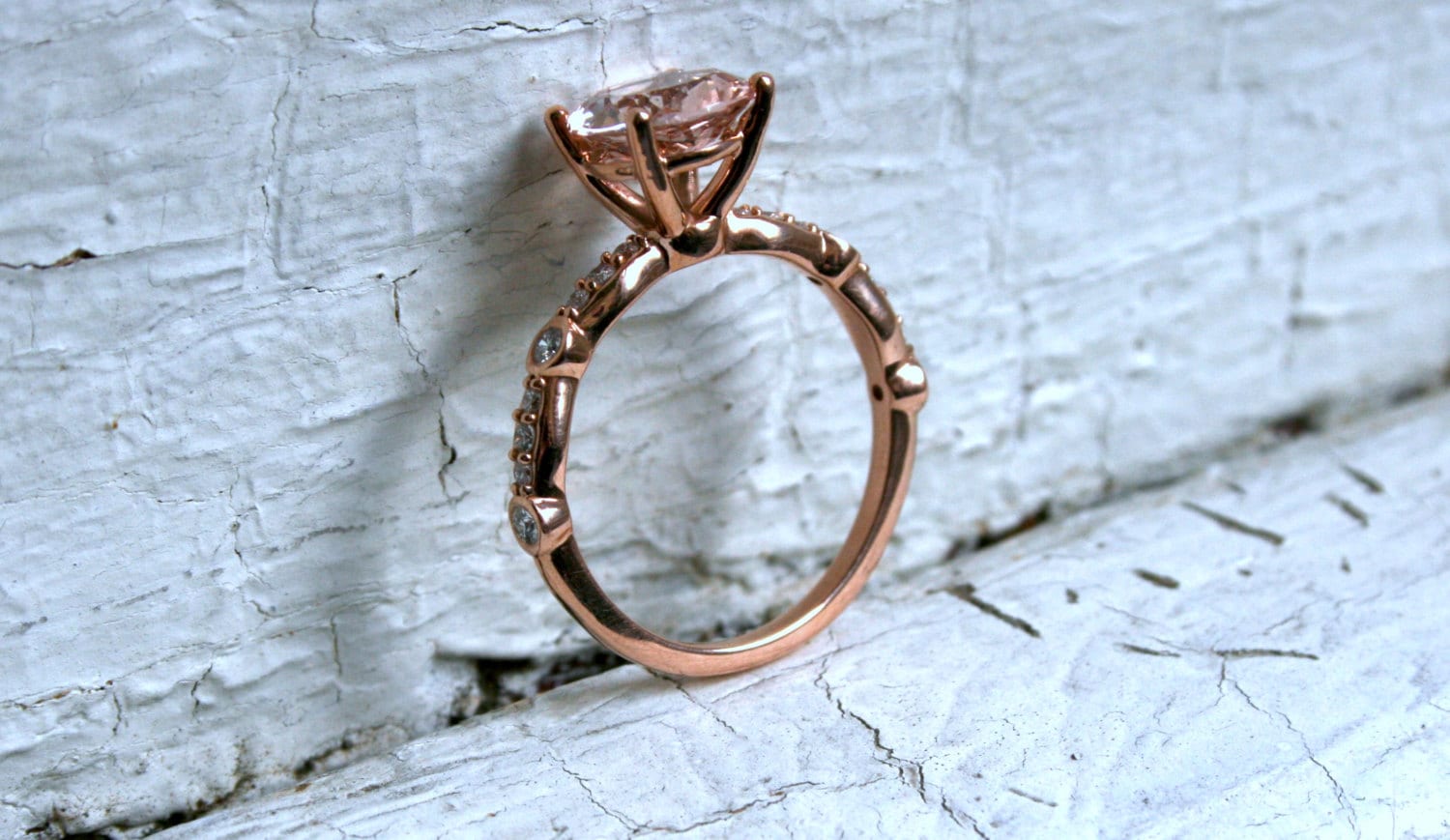 Morganite and Diamond Engagement Ring - 2.23ct.