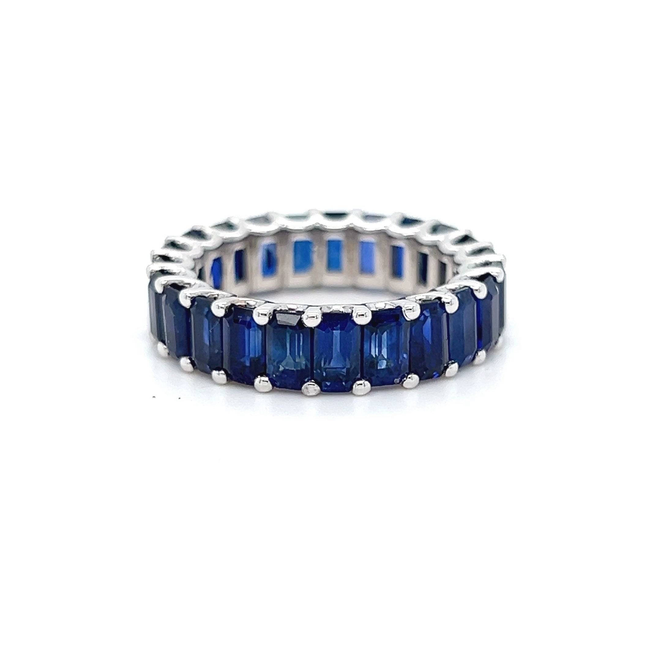 Emerald Cut Natural Sapphire Eternity Band