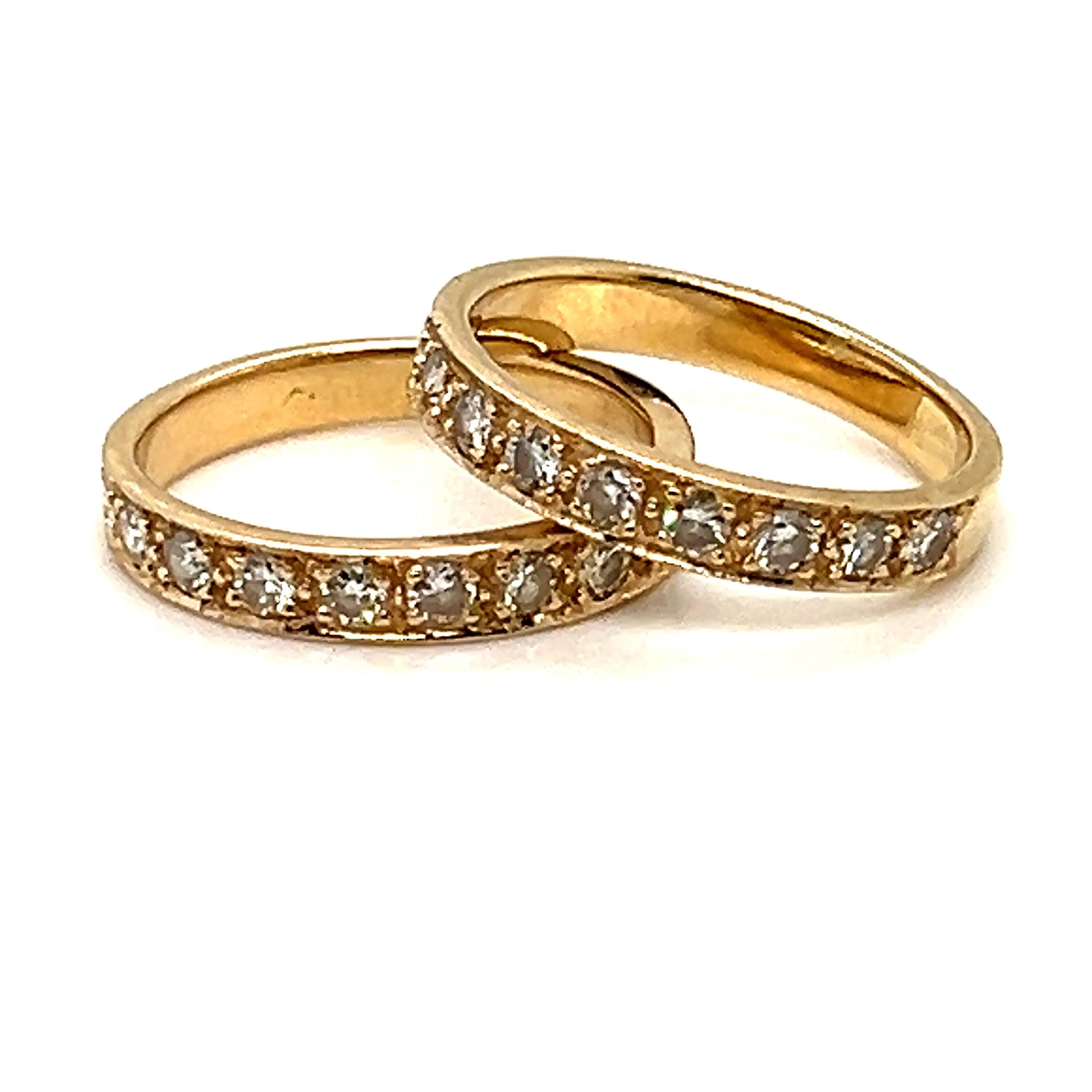 Stunning Vintage 14K Yellow Gold Pave Diamond Wedding Band - 0.27ct.