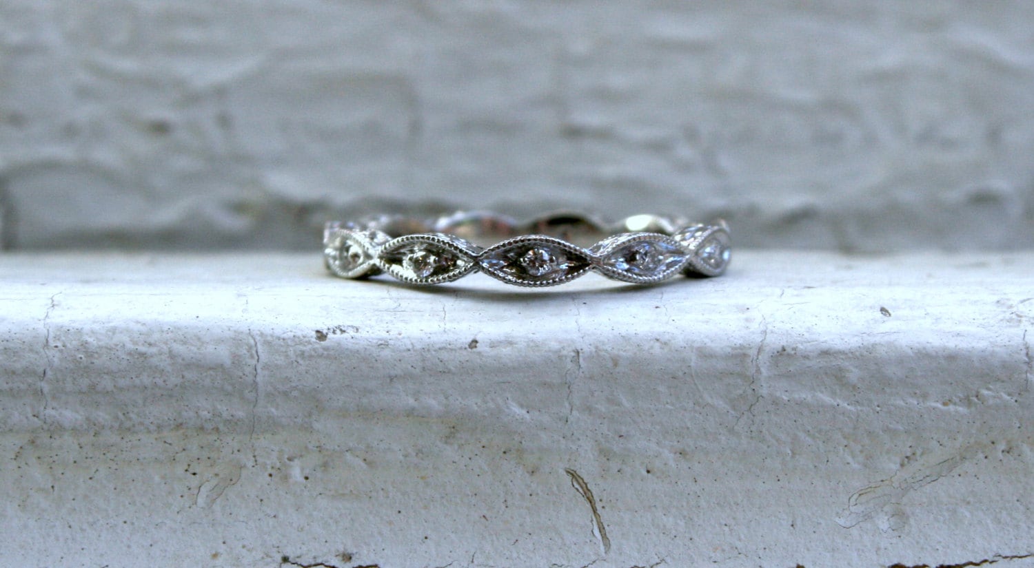 Thin Diamond Wedding Band.