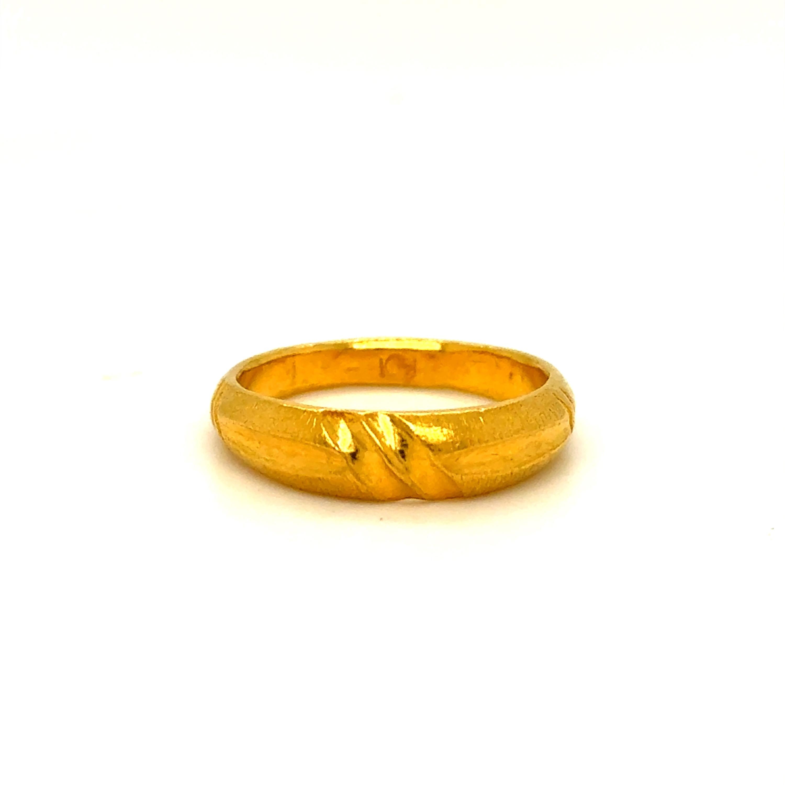 Vintage Pure Gold 24K Yellow Gold Patterned Band – Gold Adore