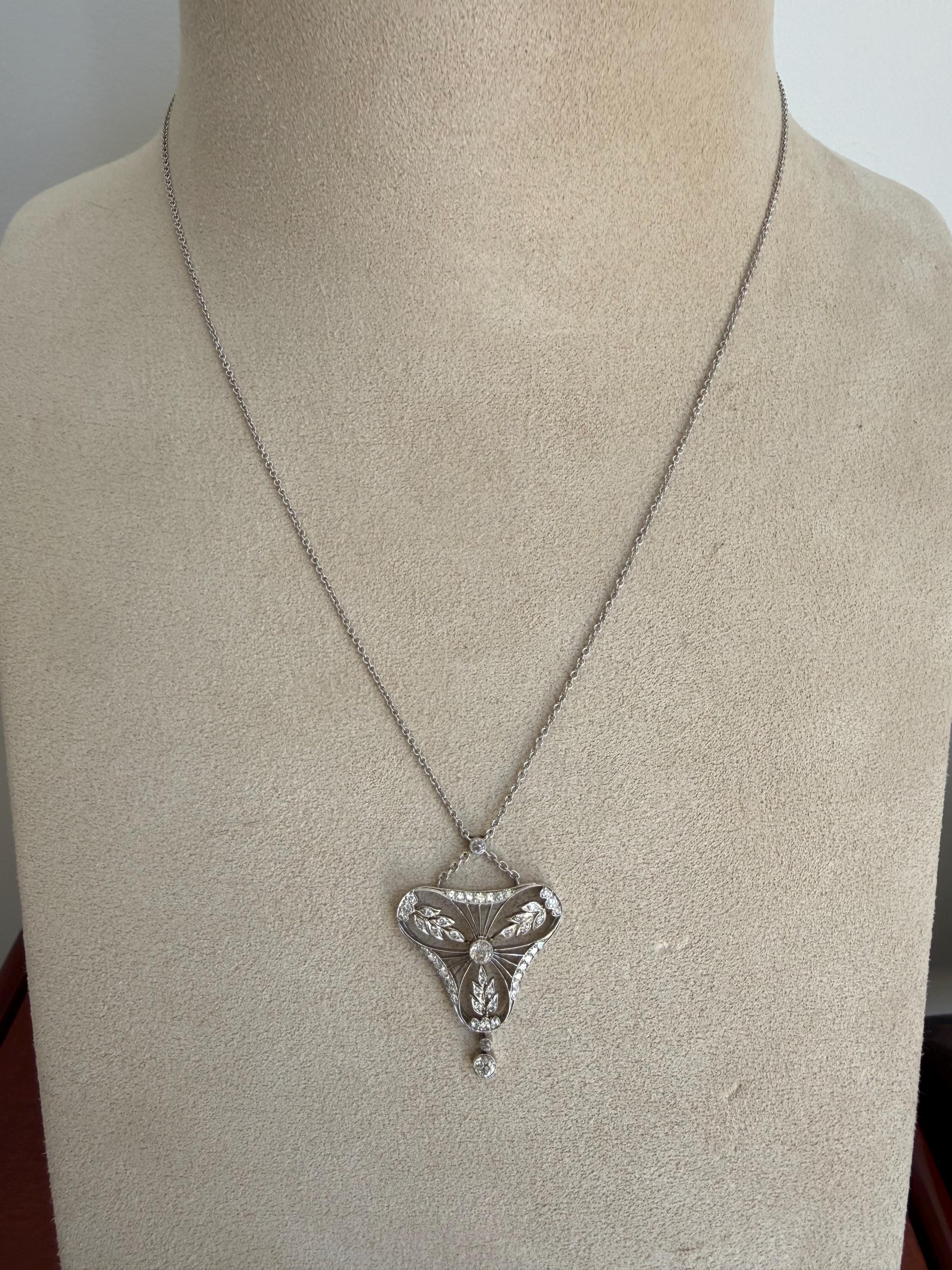 Edwardian Platinum Diamond Necklace - 1.50ct.