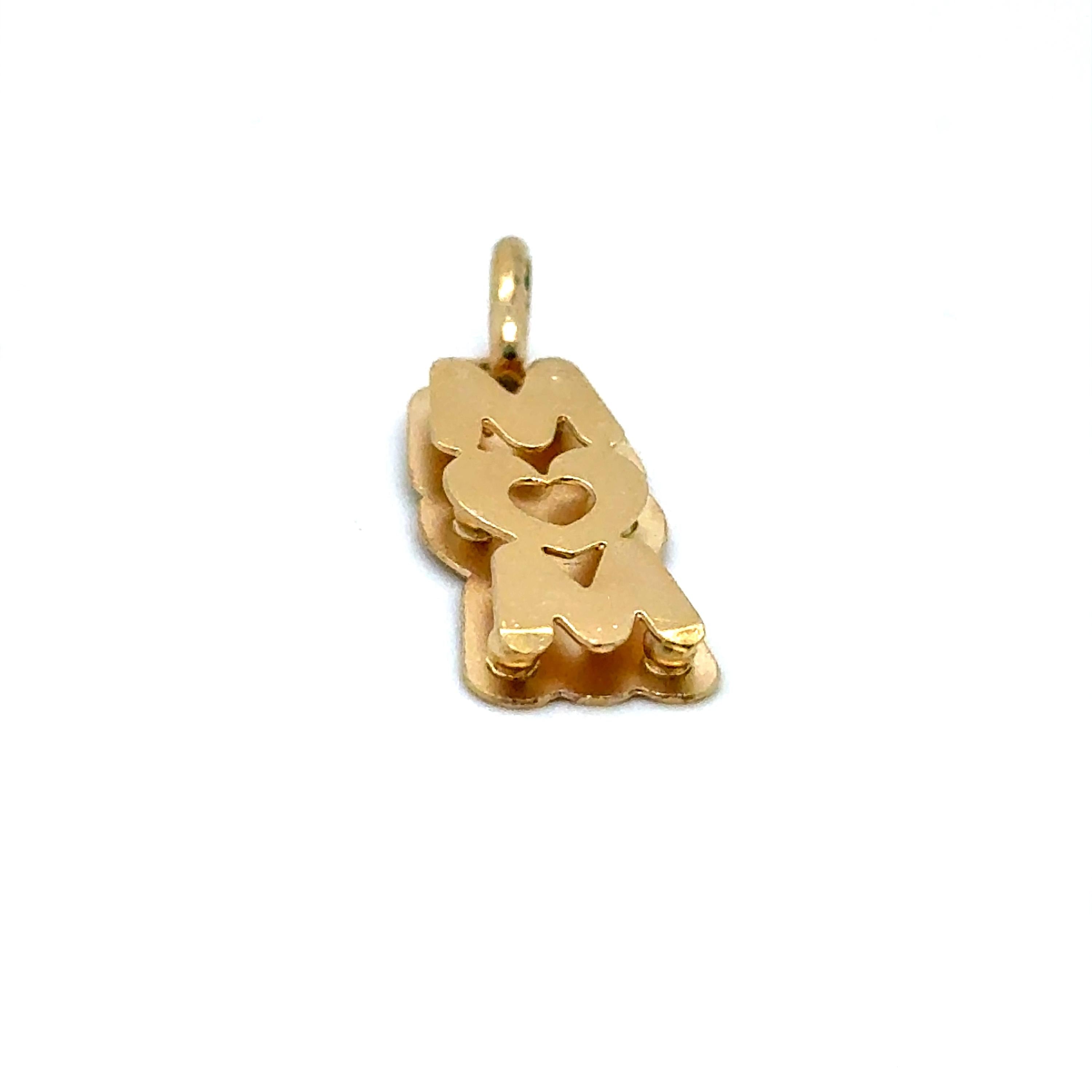 Vintage 14K Yellow Gold MOM Pendant/ Charm.