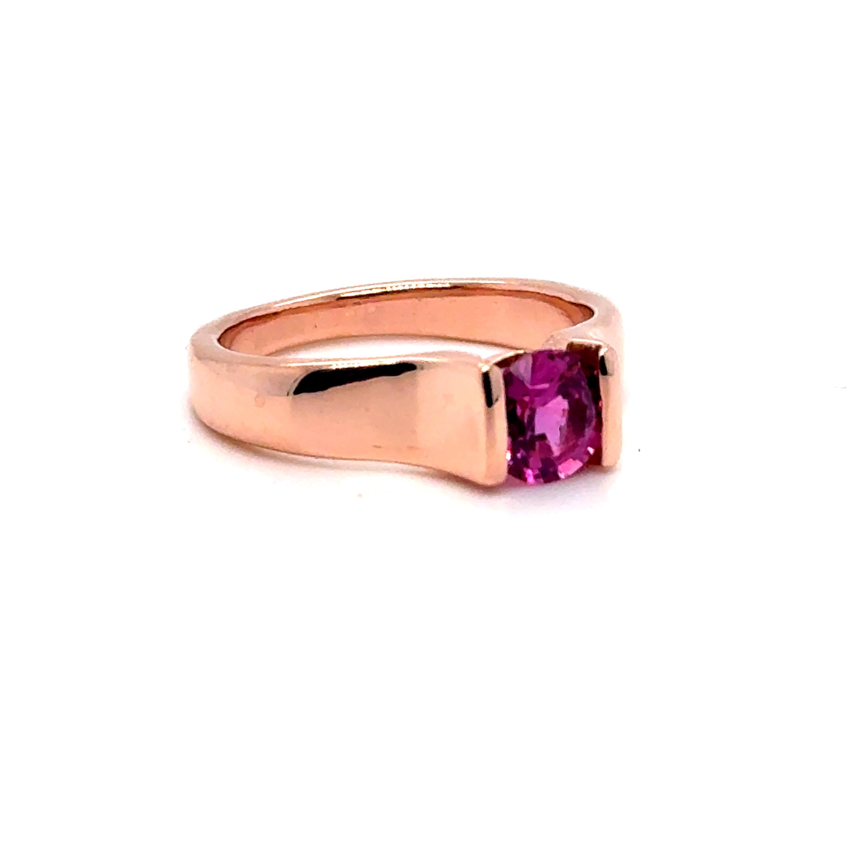 Beautiful Vintage 14K Rose Gold Pink Sapphire Solitaire Engagement Ring - 1.00ct