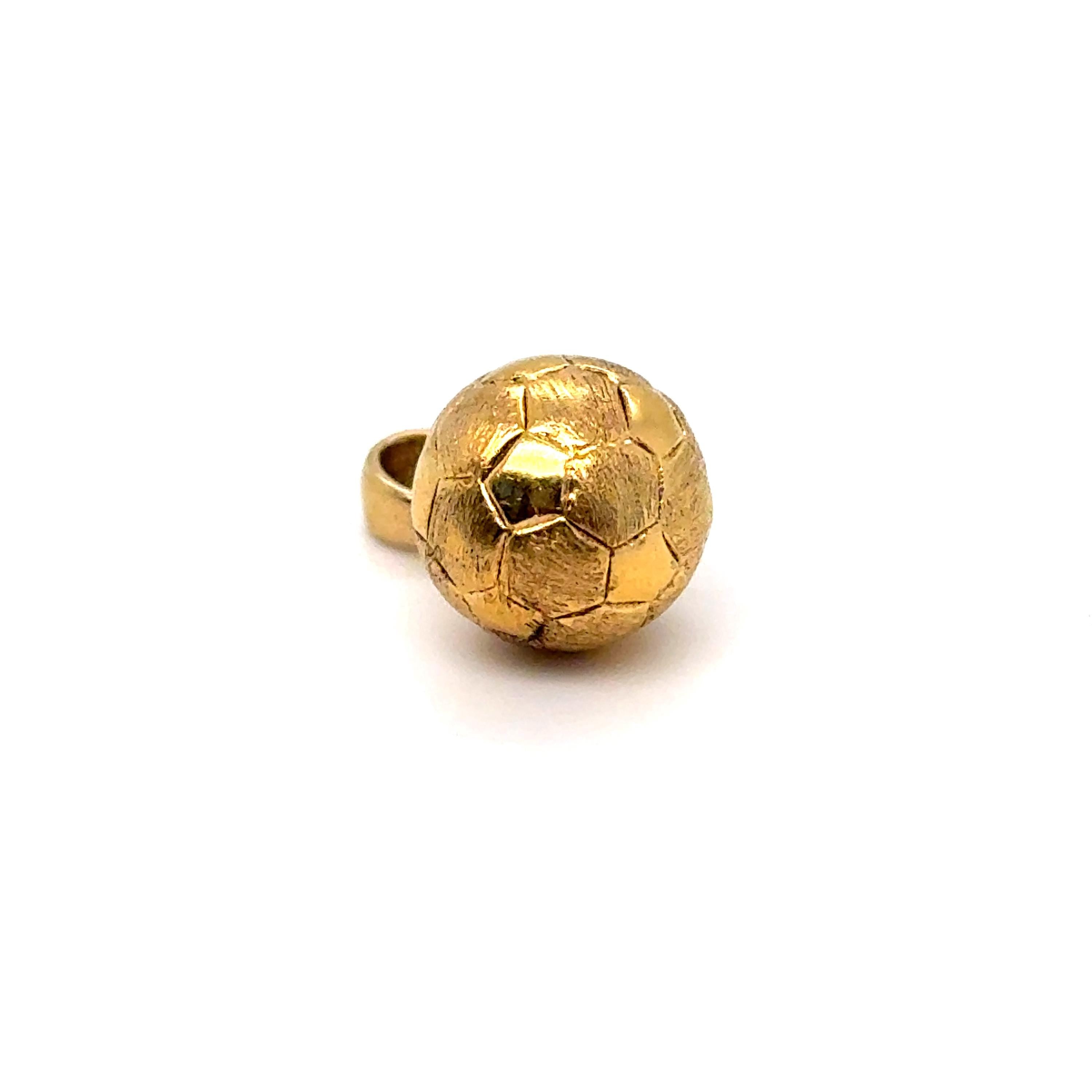 Vintage 14K Yellow Gold Soccer Ball Charm/ Pendant.