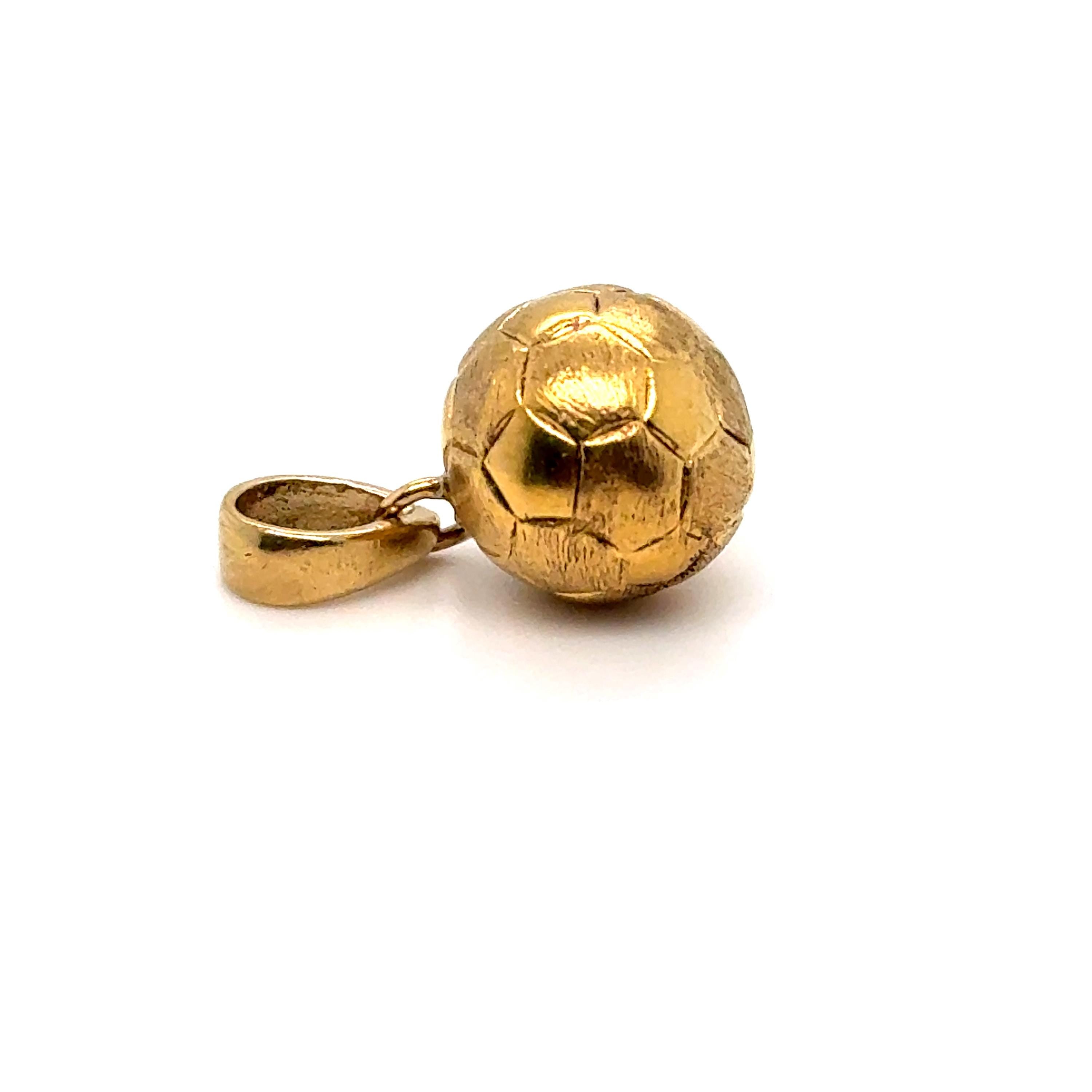 Vintage 14K Yellow Gold Soccer Ball Charm/ Pendant.