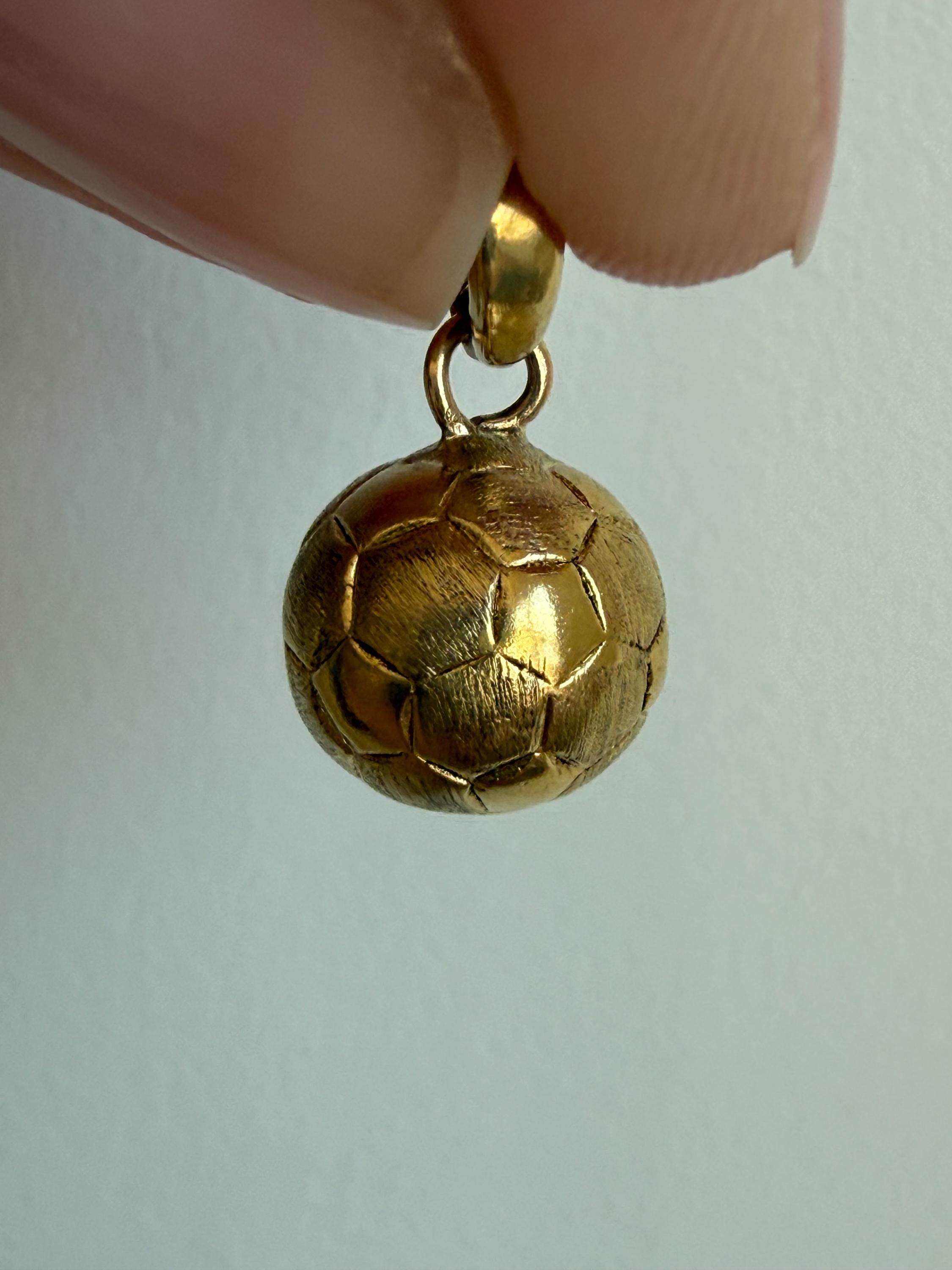 Vintage 14K Yellow Gold Soccer Ball Charm/ Pendant.