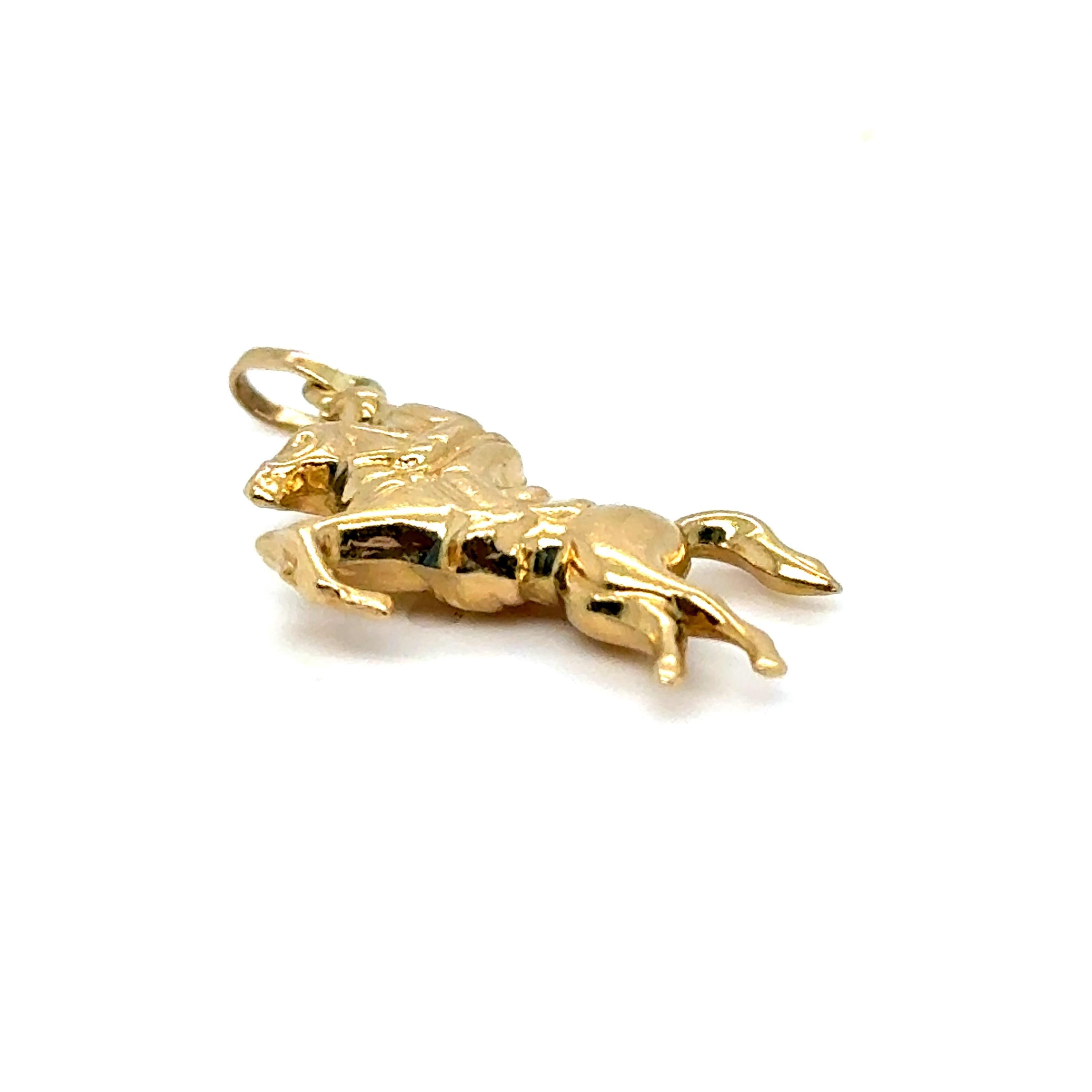 Vintage 14K Yellow Gold Jockey/Horse Charm/ Pendant.