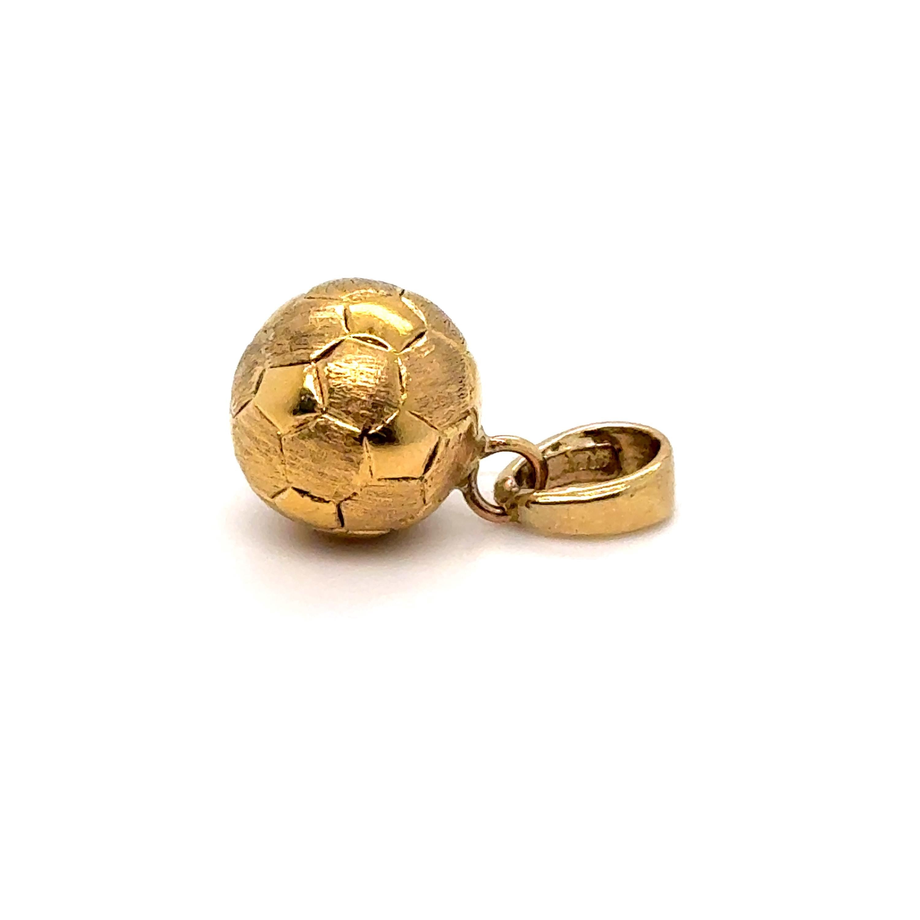Vintage 14K Yellow Gold Soccer Ball Charm/ Pendant.