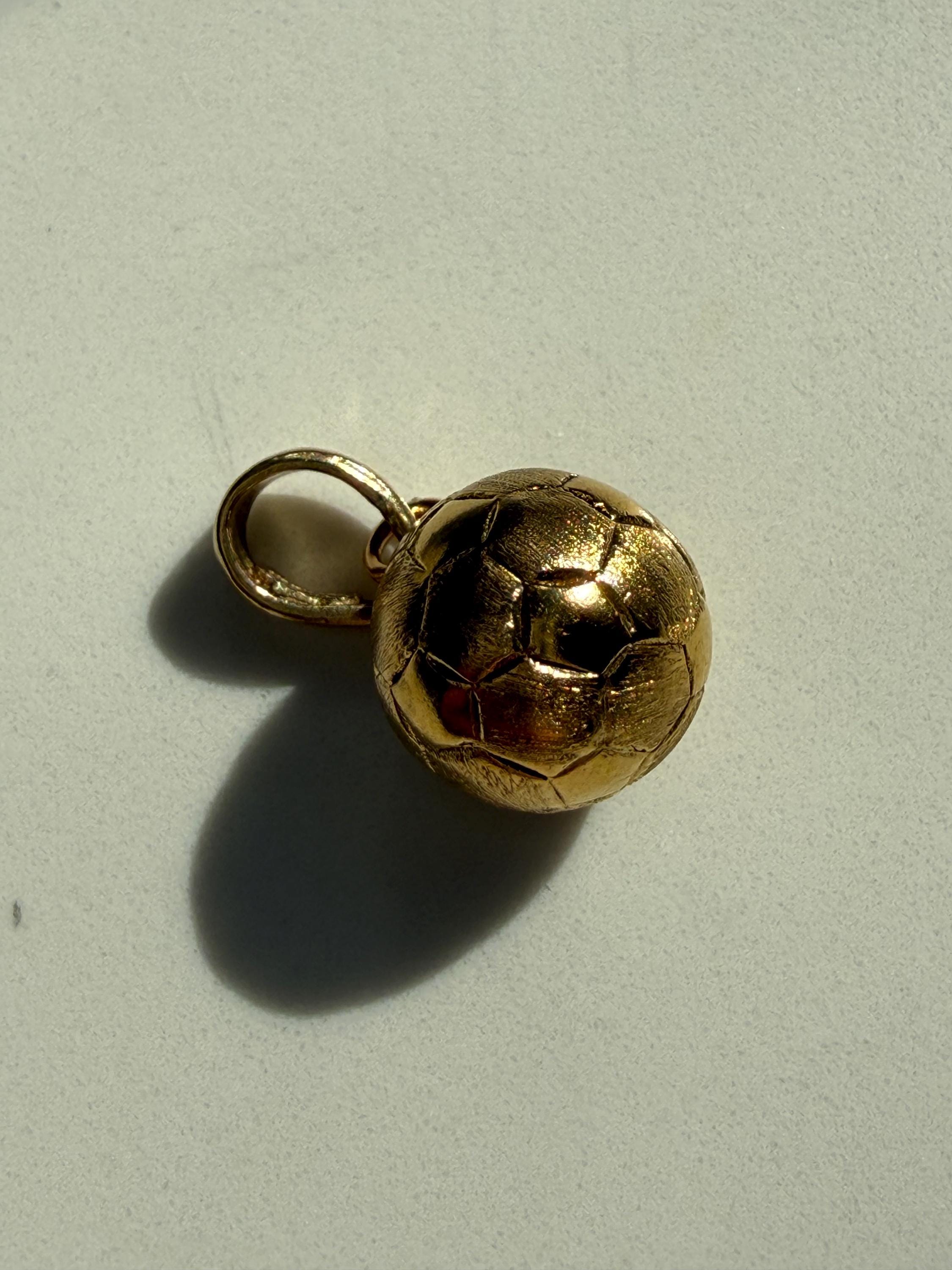 Vintage 14K Yellow Gold Soccer Ball Charm/ Pendant.