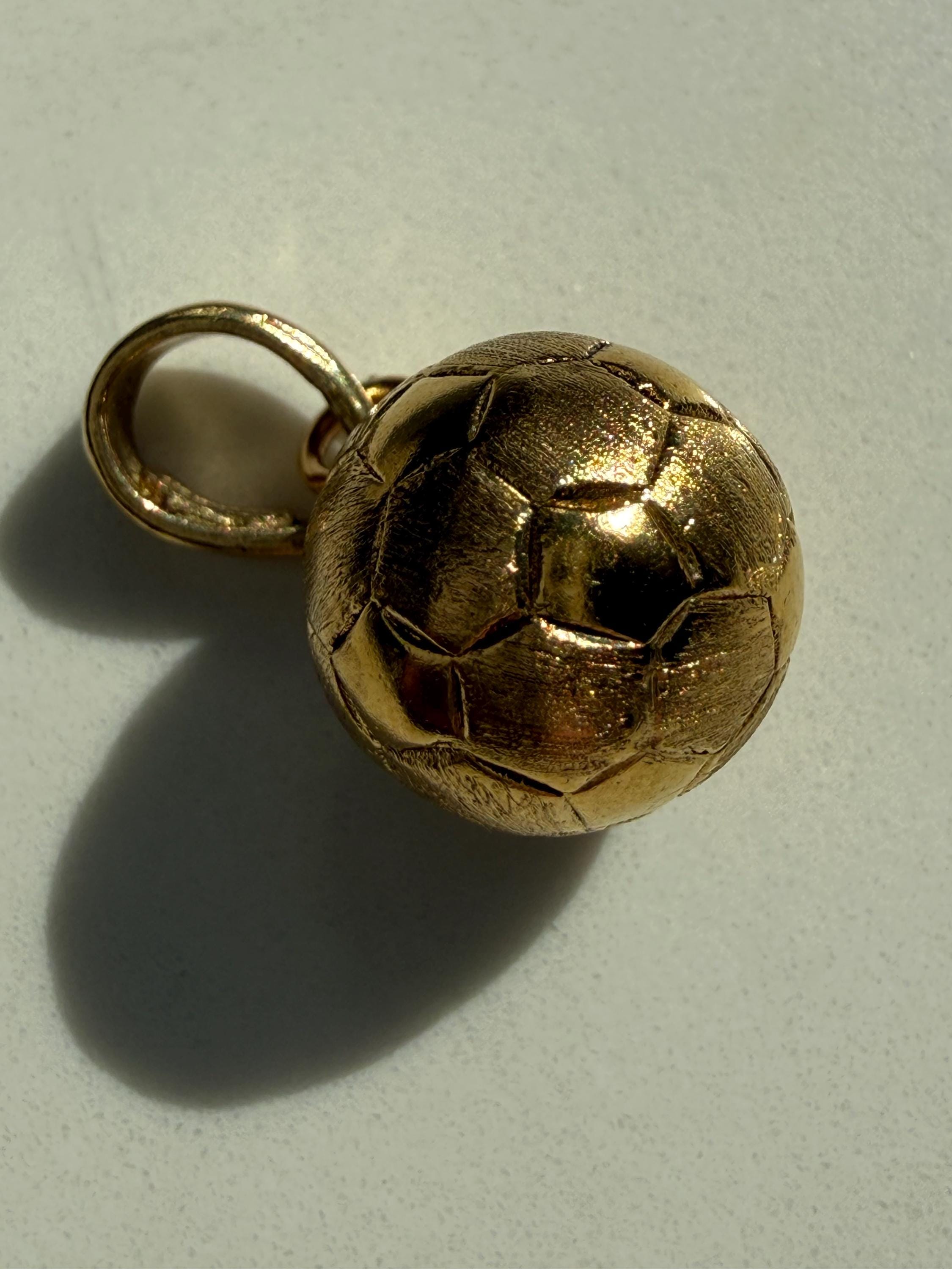 Vintage 14K Yellow Gold Soccer Ball Charm/ Pendant.