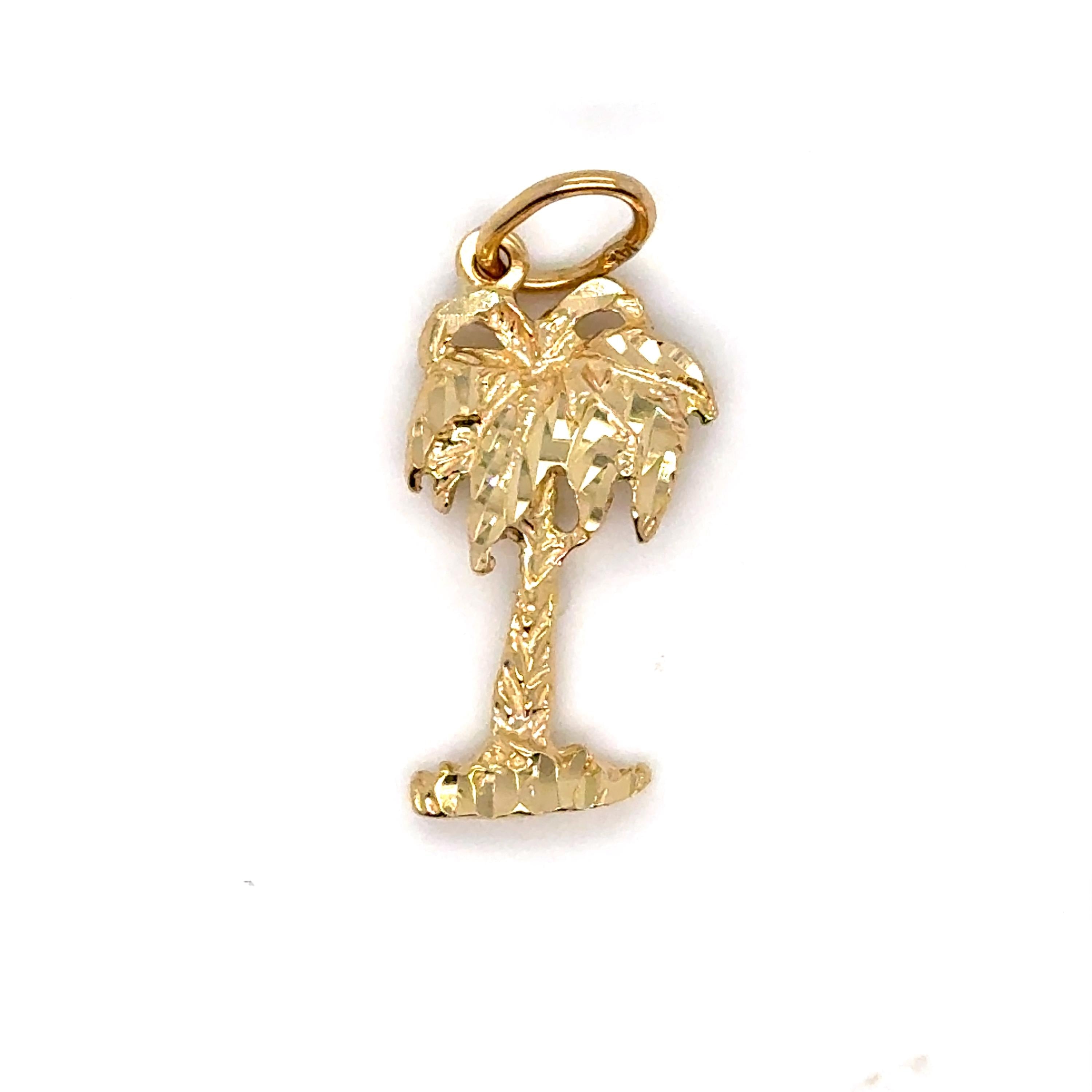 Vintage 14K Yellow Gold Palm Tree Charm/ Pendant.